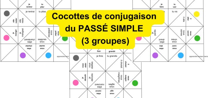 Cocottes de conjugaison du passé simple 3 groupeS