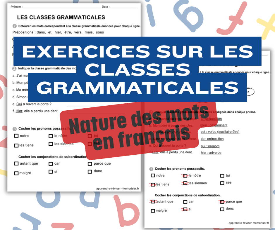 Exercices sur les classes grammaticales