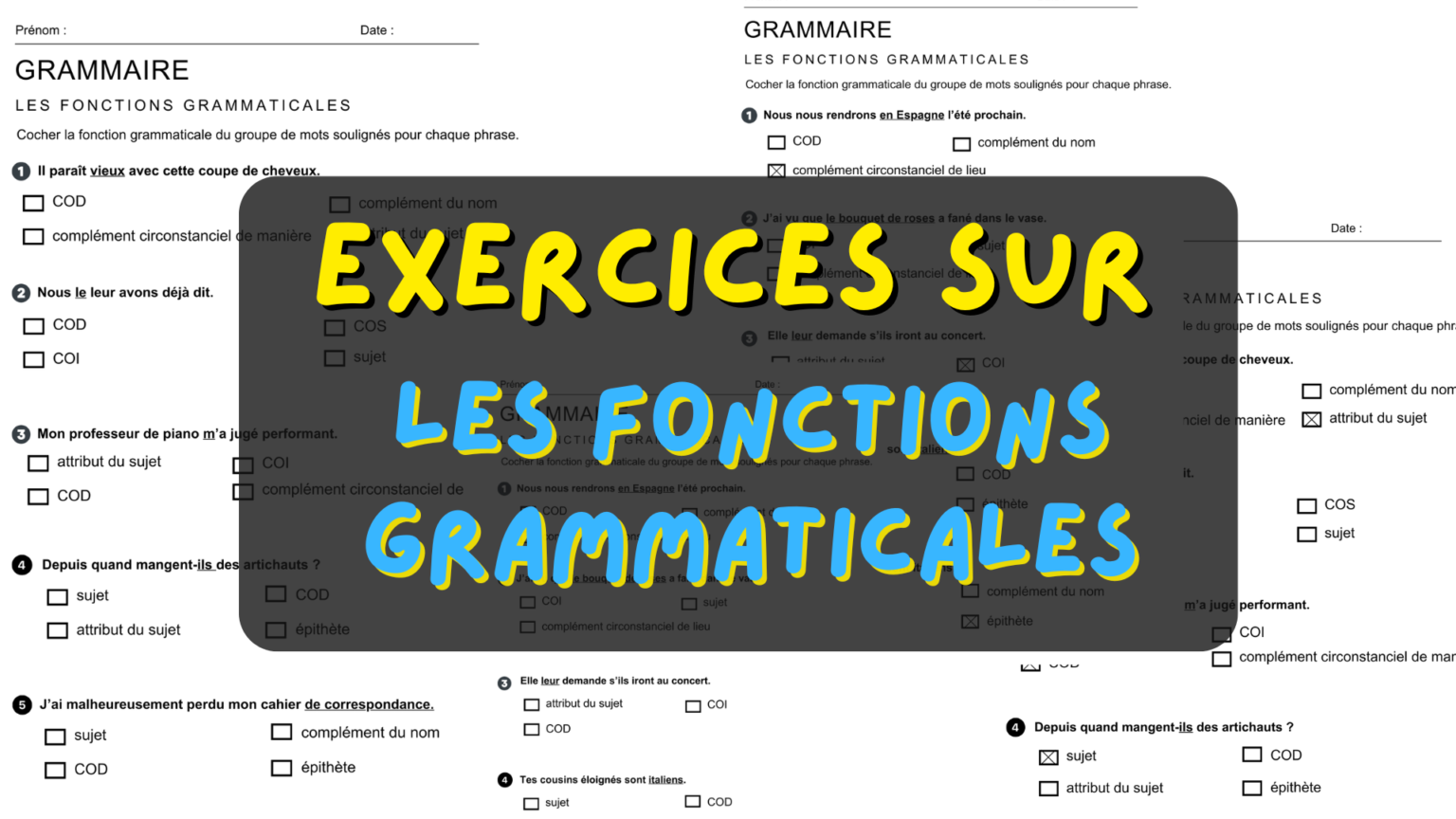Les Classes Grammaticales Exercices Corrigés Pdf Les Fonctions Grammaticales Exercices Pdf 6ème | Chtoby Pomnili