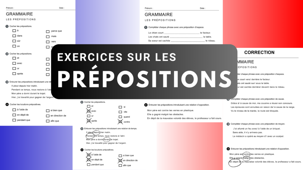 Exercices sur les prépositions en français