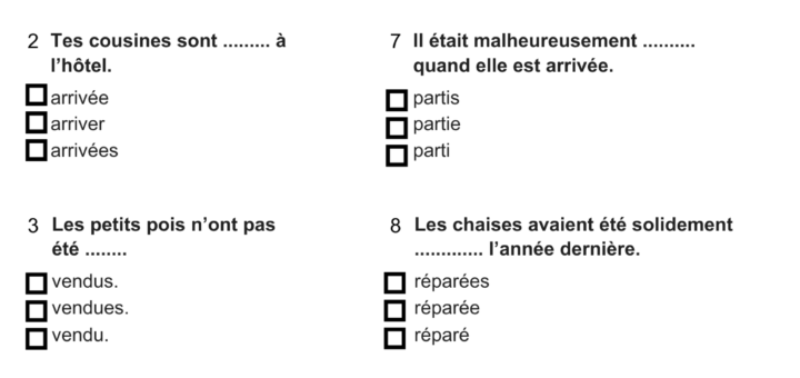 exercice accord du participe passé