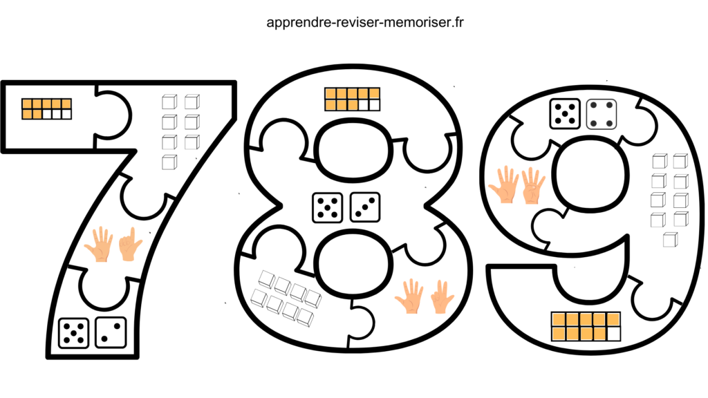 puzzle nombre 1 à 9 maternelle