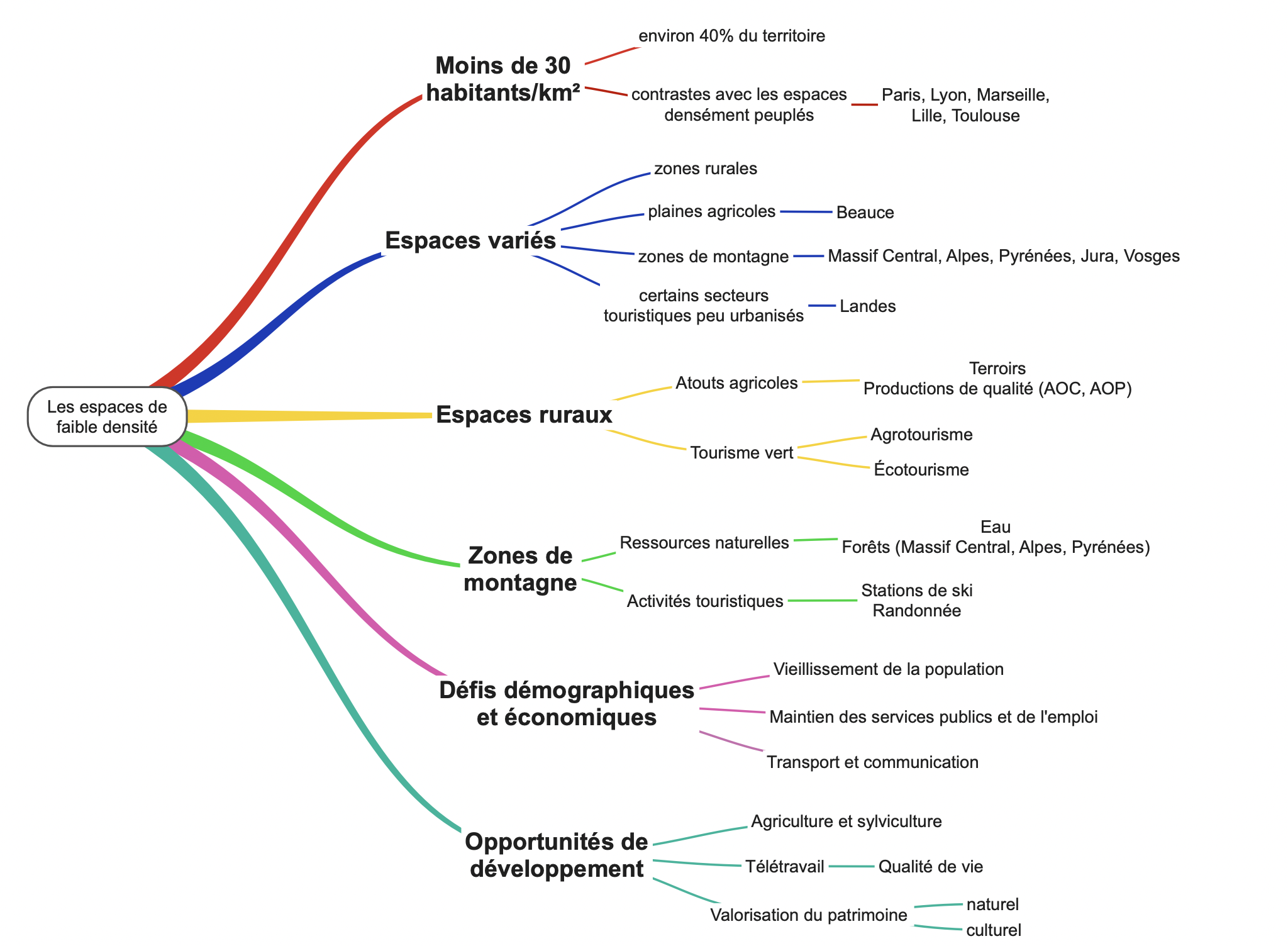 Développement Construit Sur Les Espaces De Faible Densité 3ème Carte mentale des espaces de faible densité (Brevet des Collèges)