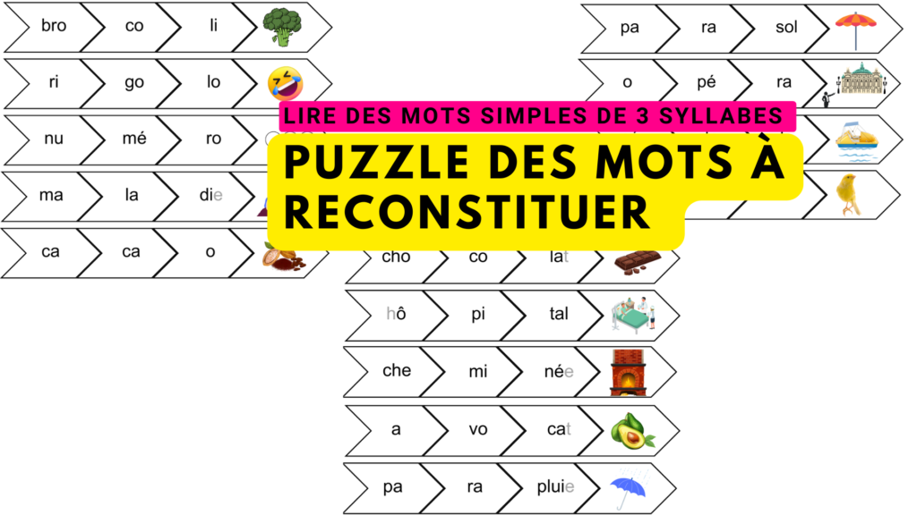 lire des mots simples syllabes puzzle