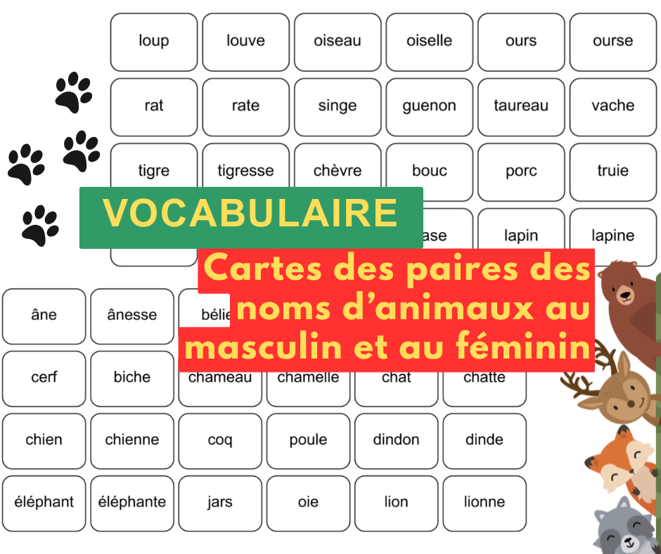 vocabulaire animaux