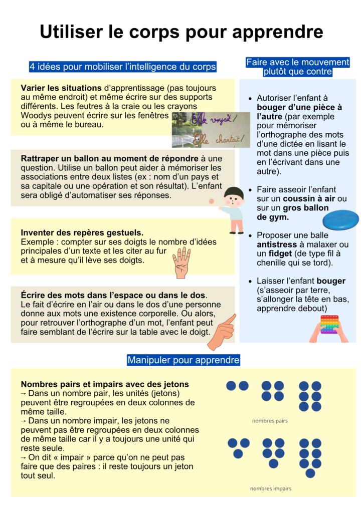 Utiliser le corps pour apprendre