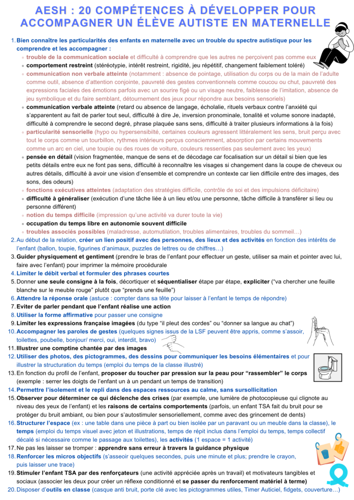 aesh élève autiste maternelle