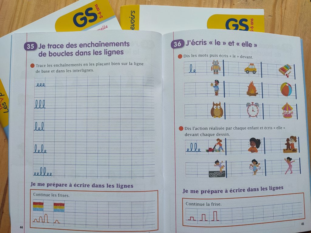 cahier exercice écriture GS