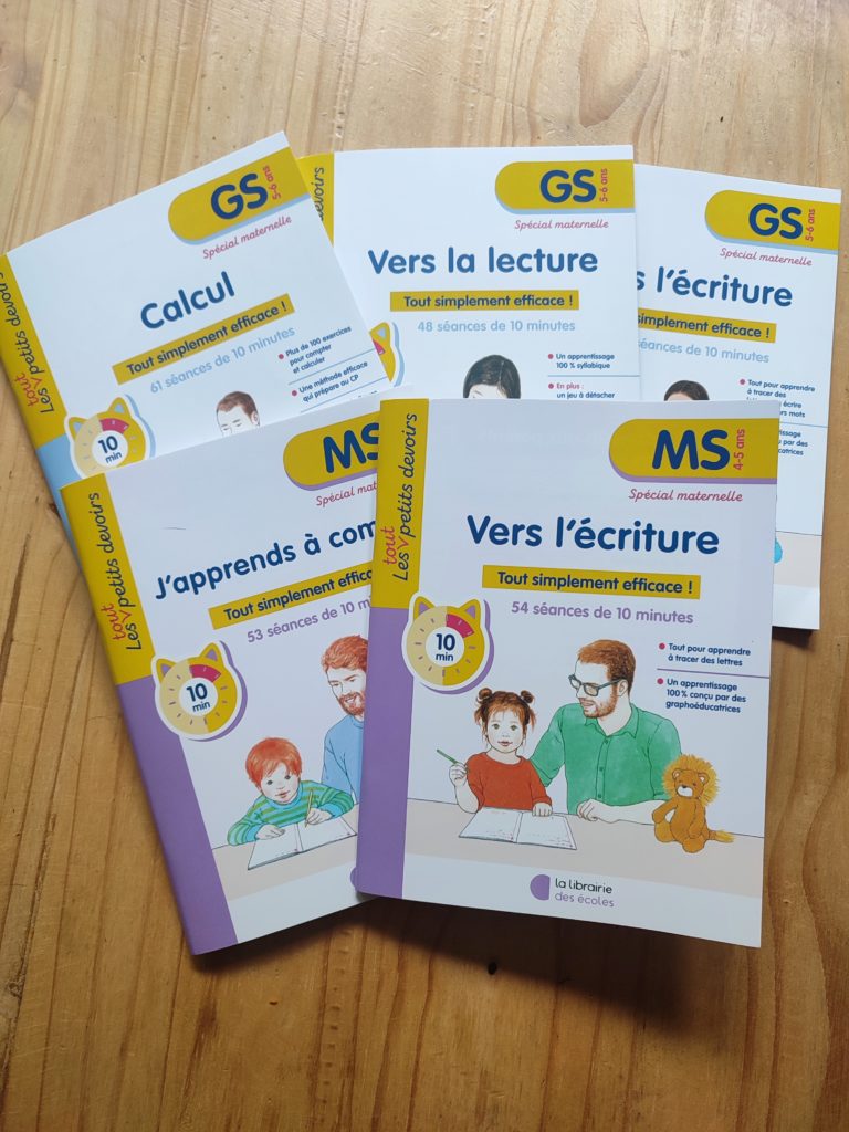 cahiers d'exercices pour la maternelle