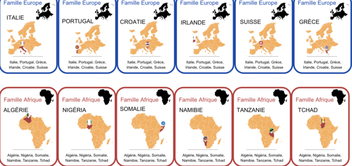 jeu géographie 6 familles continents