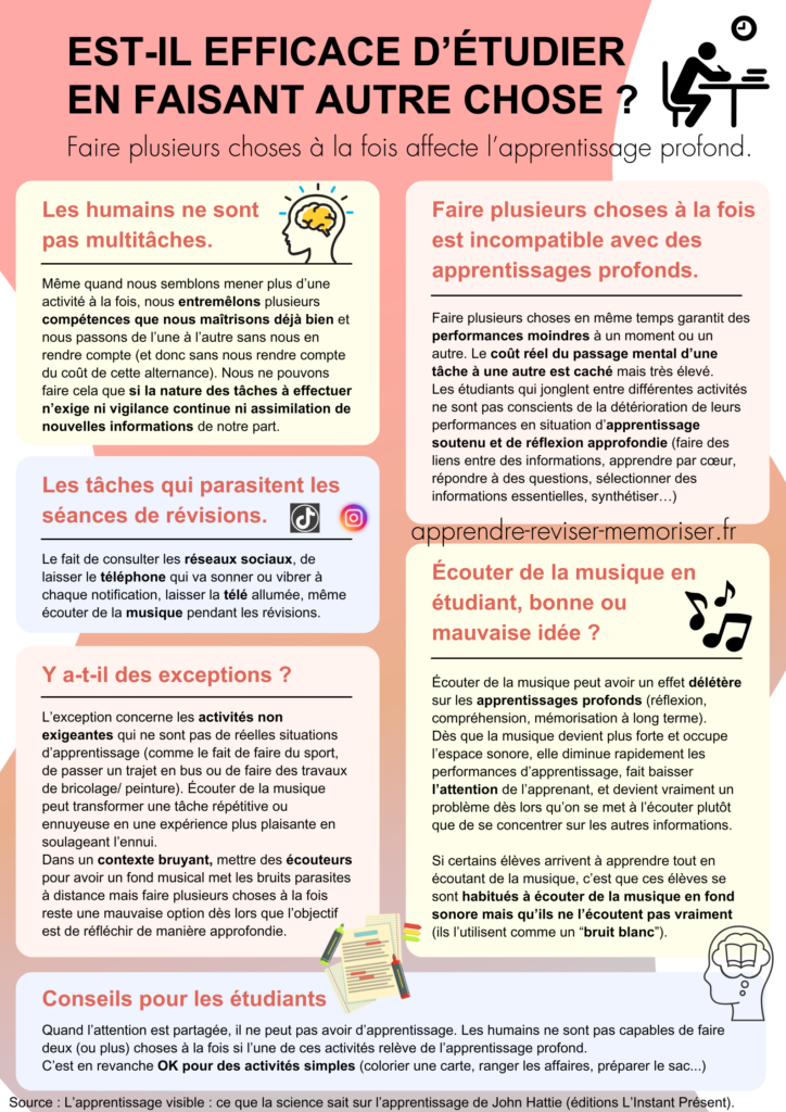 étudier en faisant autre chose