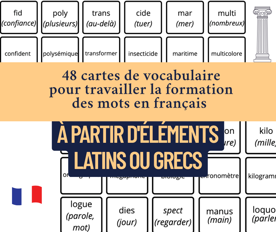 cartes de vocabulaire formation mots en français