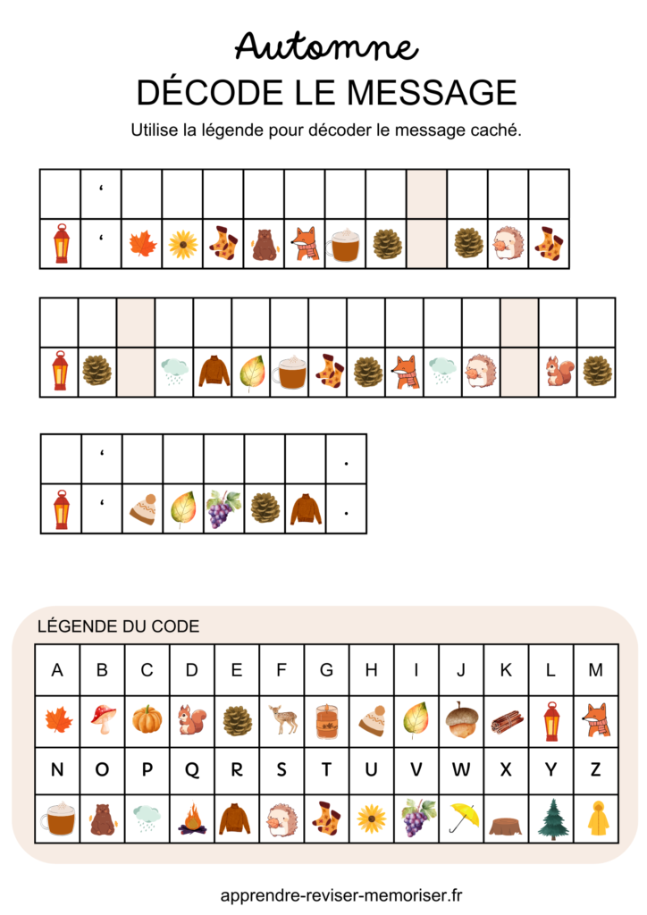 3 jeux de vocabulaire sur l'automne