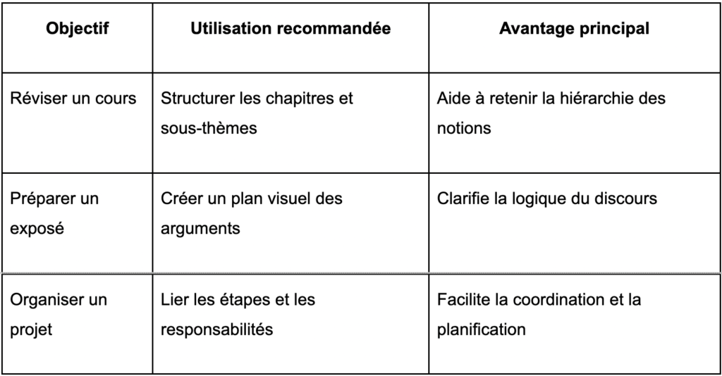 cartes mentales réussite