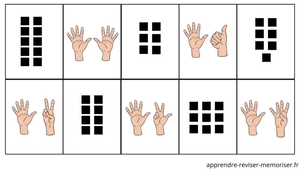 cartes de mémory des nombres gs