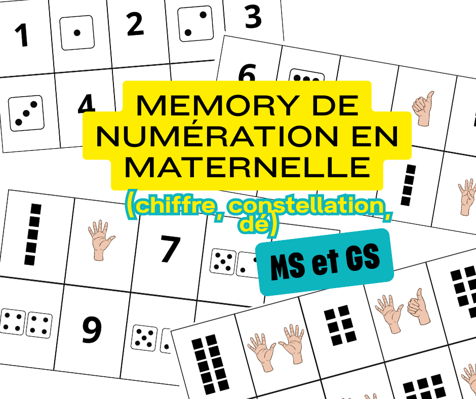 mémory numération maternelle