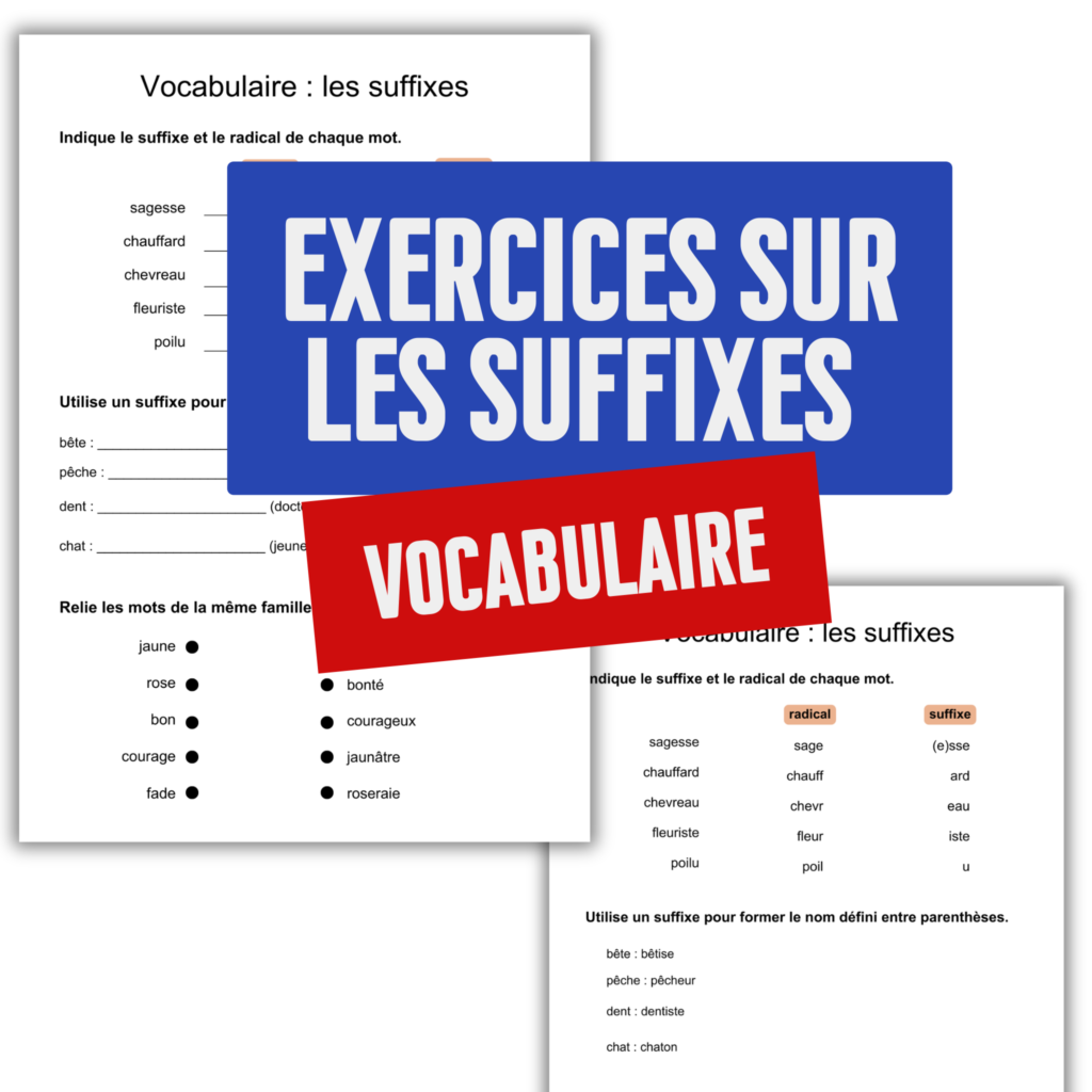 exercices suffixes français