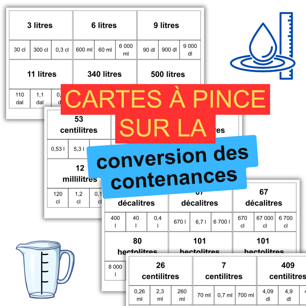 Cartes à pince sur la conversion des contenances pdf