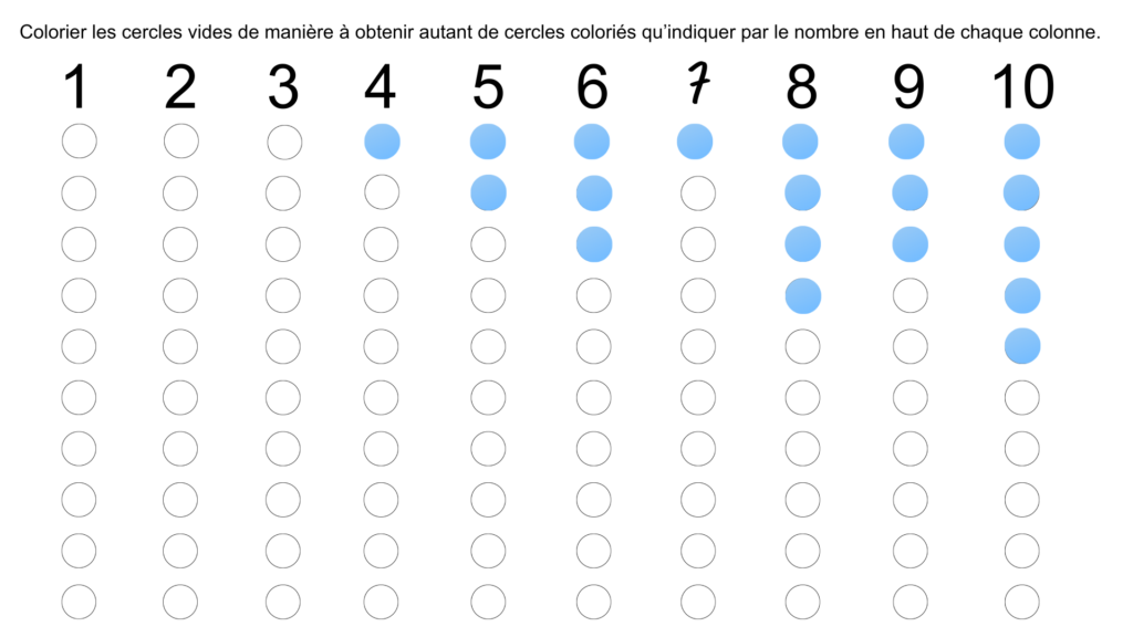exercice nombre quantité GS 1 à 10