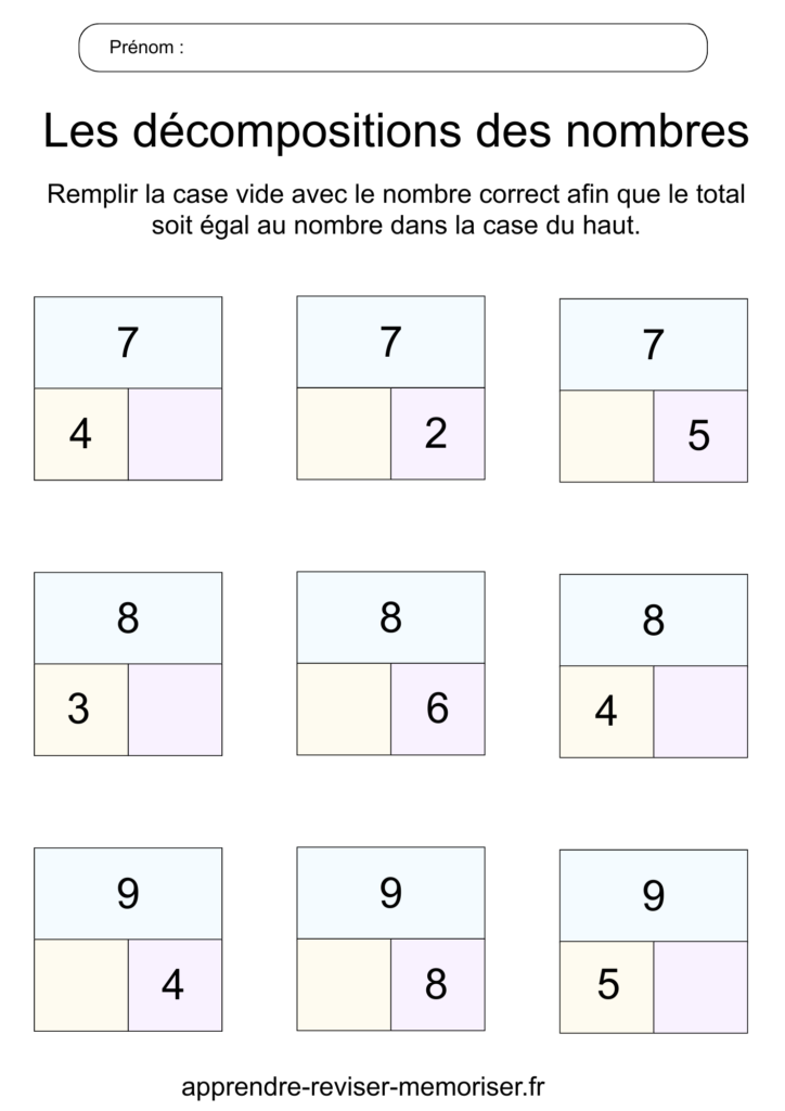 exercices compléments décomposition
