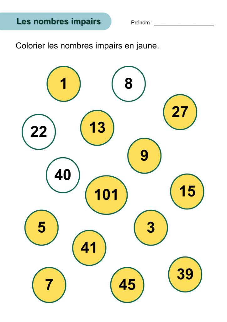 fiche nombres pairs impairs