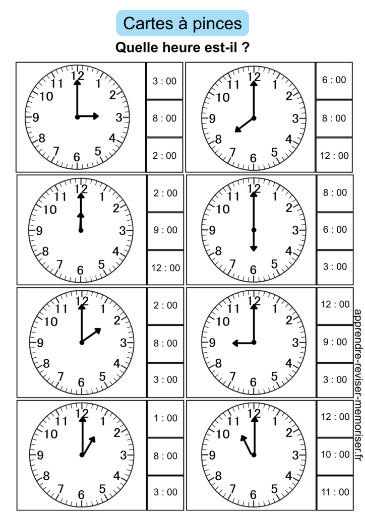 heure horloges cycle 2