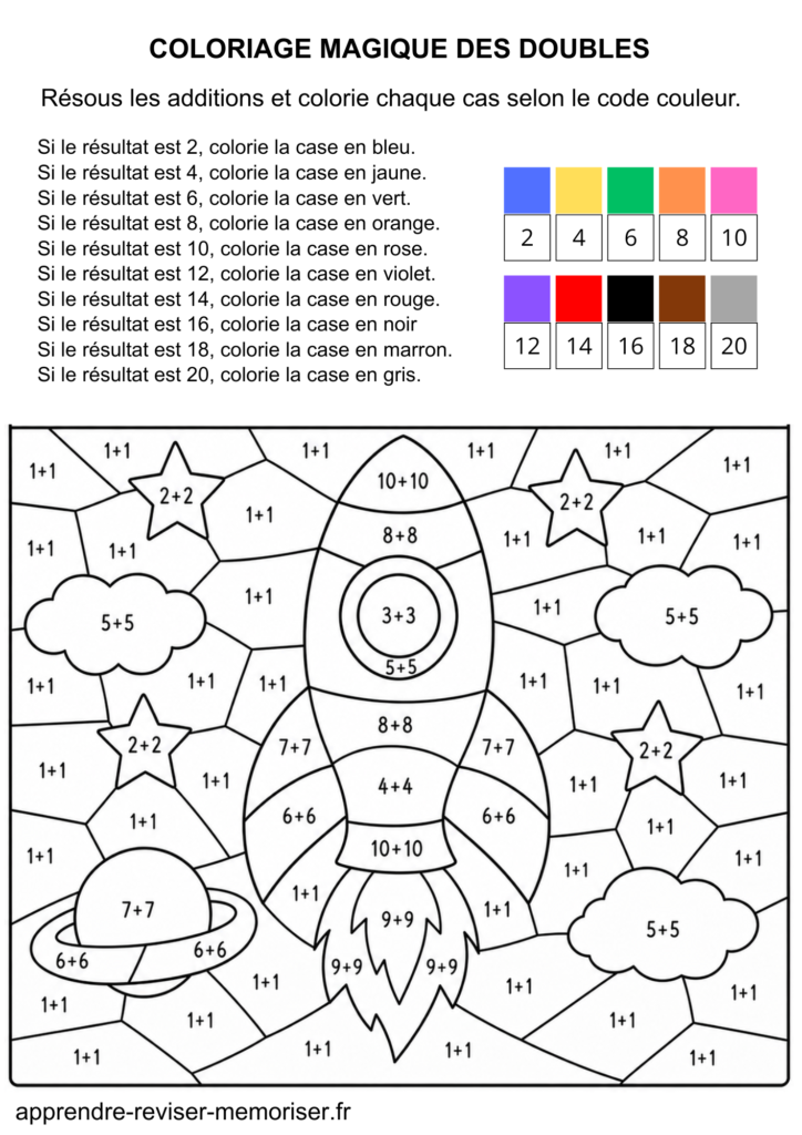 Coloriage magique des doubles CP