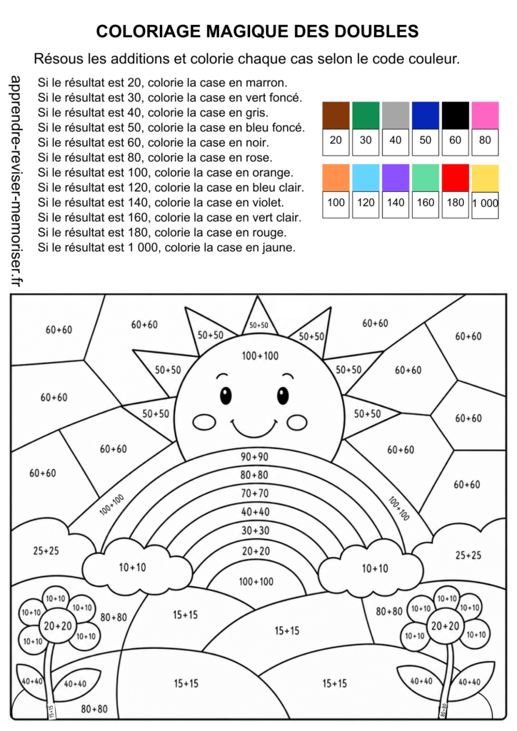 Coloriage magique doubles