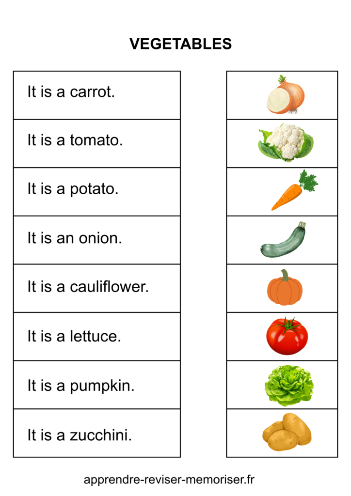 vocabulaire anglais avec images enfants