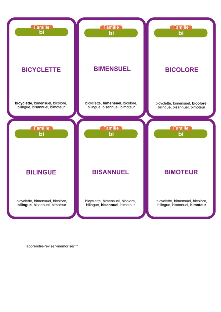 7 familles des préfixes