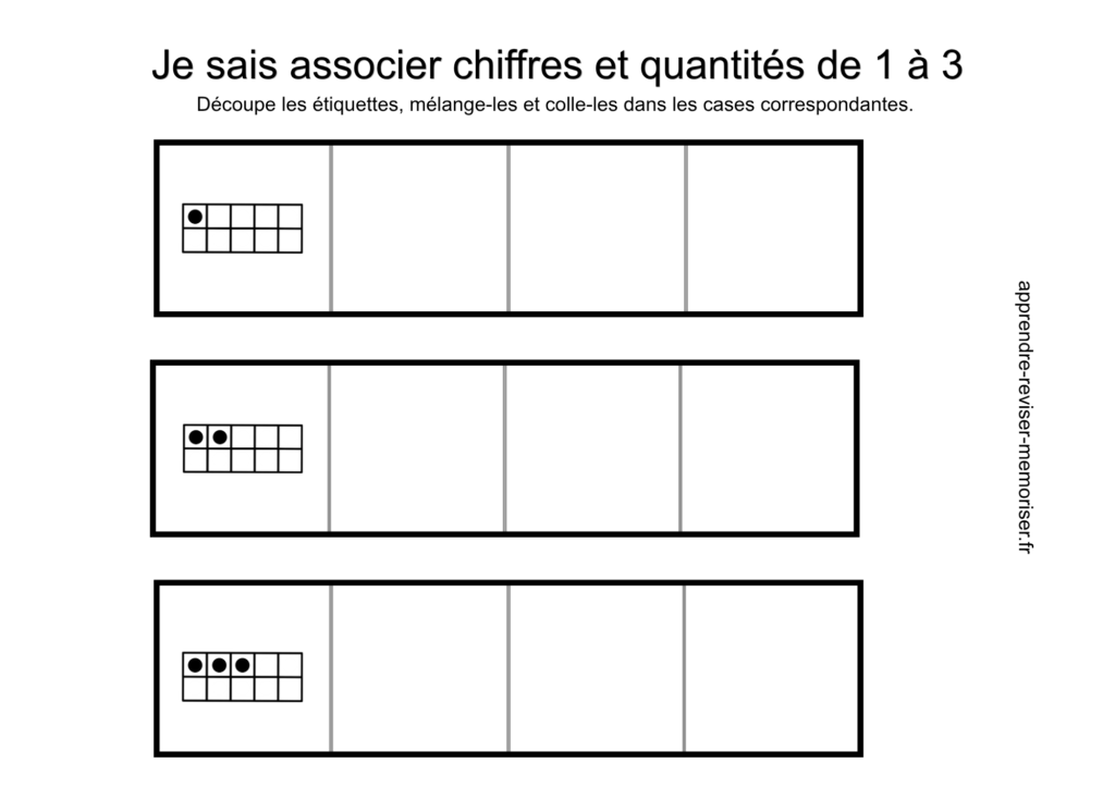 exercices associer chiffres et quantités