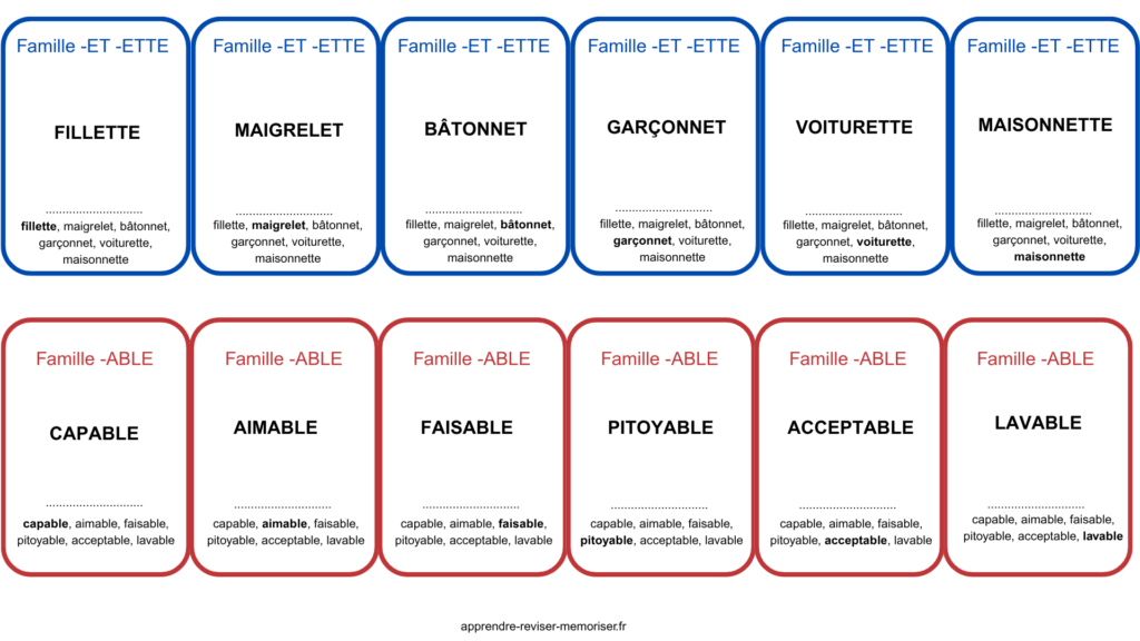 jeu suffixes français