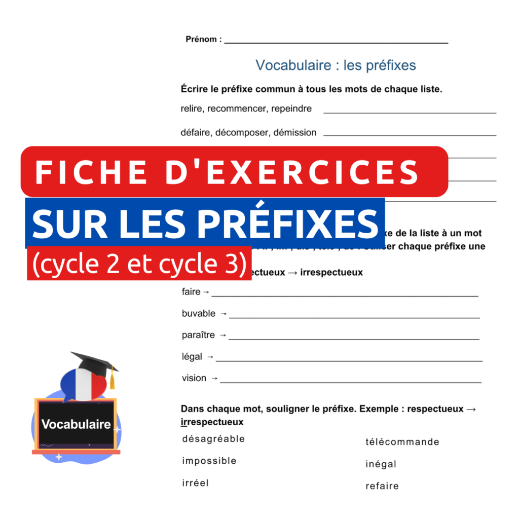 fiche exercices préfixes français