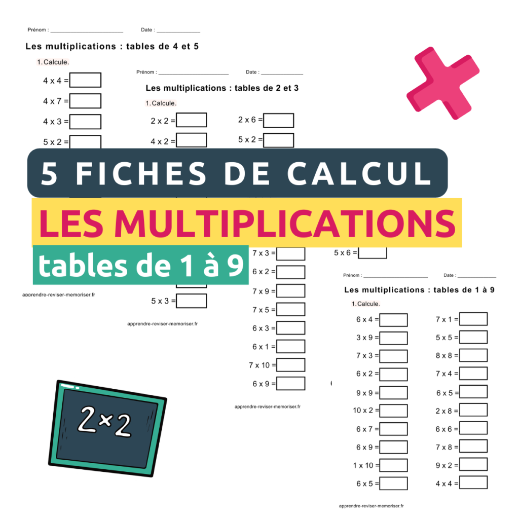 fiches de calcul multiplications