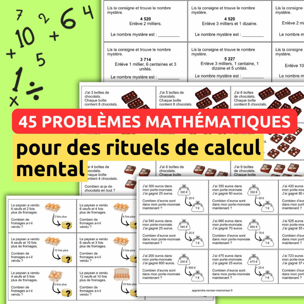 45 problèmes mathématiques rituels de calcul mental cycle 2 et 3